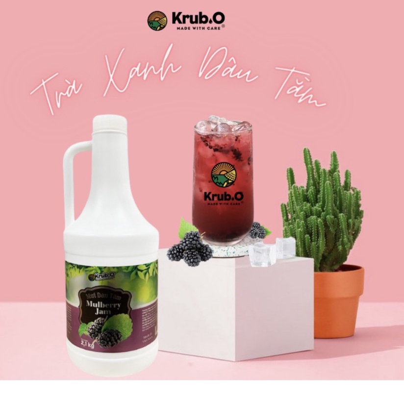 Mứt Dâu Tằm Krub.O Chai 2.1kg  - Sốt dâu tằm đặc & có thịt quả  - Pha trà trái cây, sữa chua, trà sữa