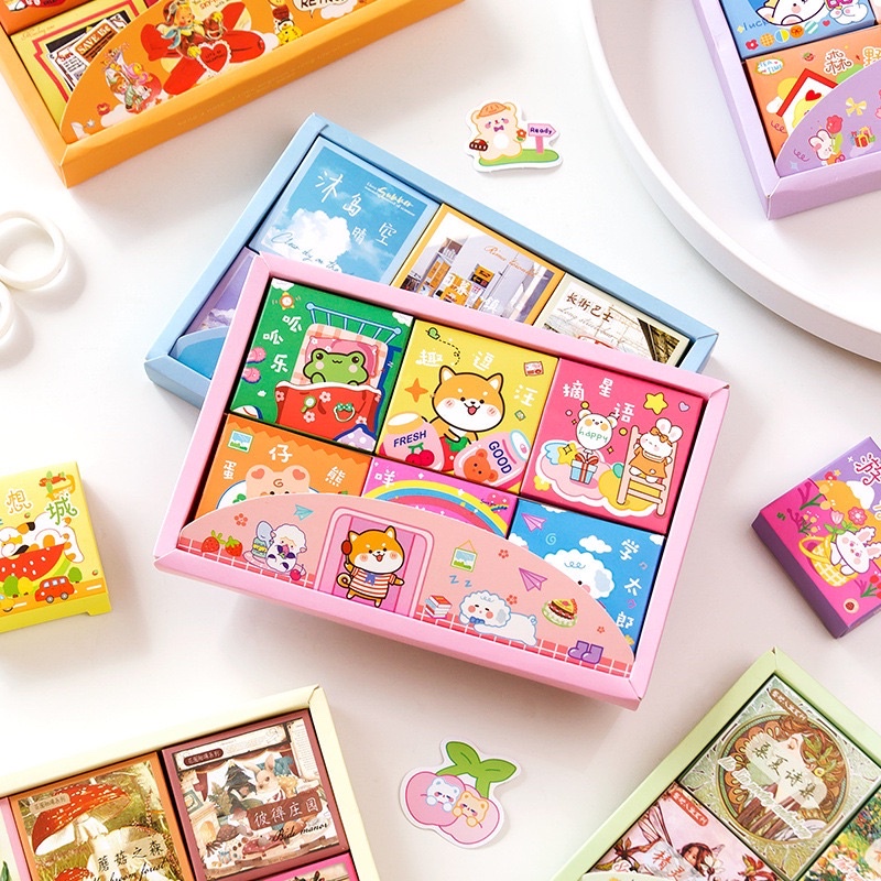 Hộp Sticker 300 Tấm- 6 Hộp Mini Dễ Thương