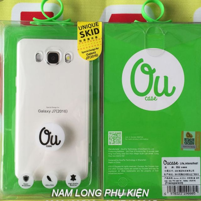 Ốp lưng samsung j7 2016 dẻo trong suốt Ou Case vu Case chính hãng