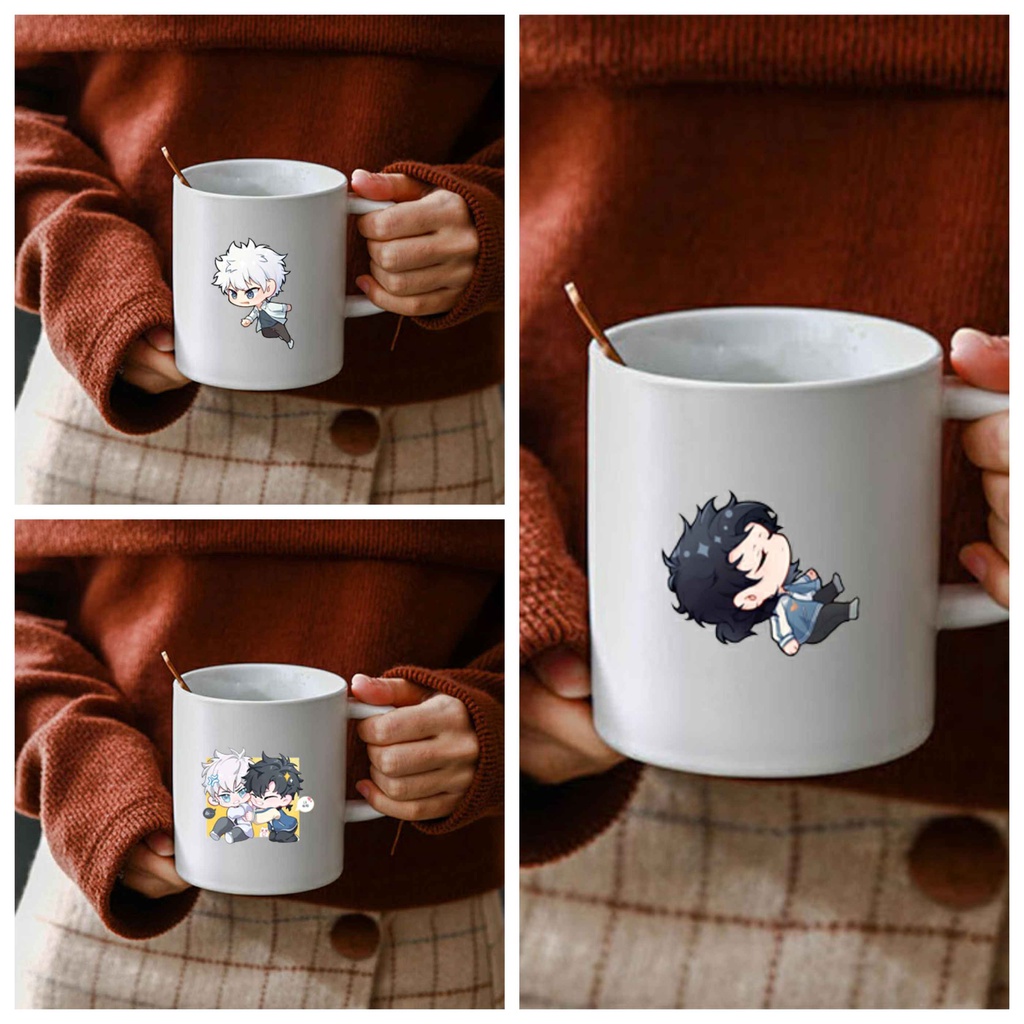 Cốc sứ trắng in hình Người đại diện thời gian anime chibi dễ thương xinh xắn