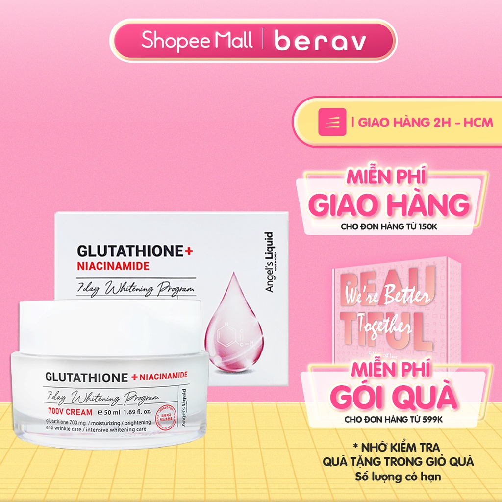 Kem Giảm Nám ANGEL'S LIQUID Dưỡng Trắng Da Glutathione+Niacinamide 700V-CREAM 50ml