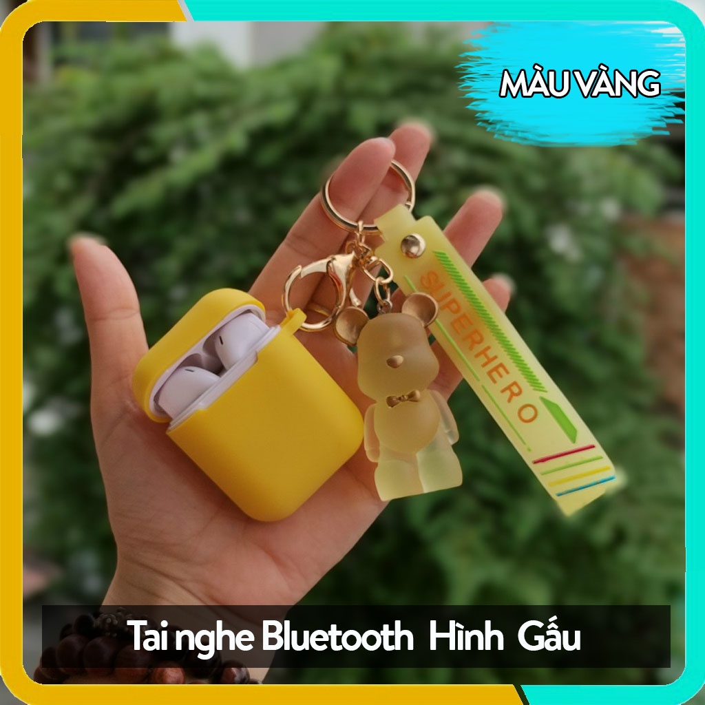 Tai Nghe Bluetooth Không Dây Tws i12 Hình Gấu Trong Suốt,Tương Thích Với Android/iOS