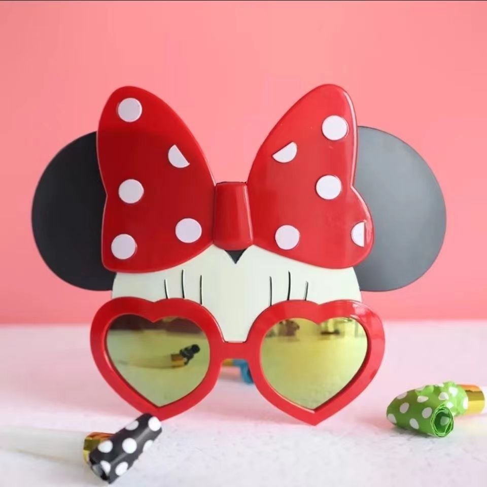 Kính Mát Hình Nơ Minnie Mickey Dễ Thương Vui Nhộn Dành Cho Tiệc Sinh Nhật