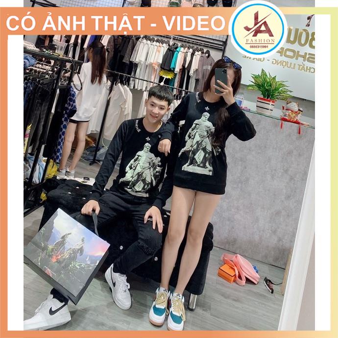Áo sweater tay dài chất nỉ bông dày nam nữ Mikenko SPF tượng Zeus hottrend JASHOP