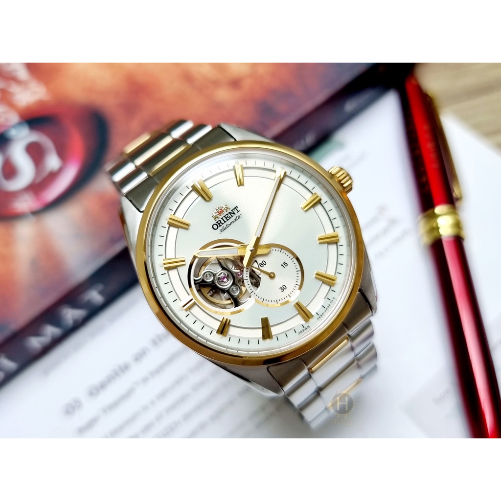 Đồng hồ Nam chính hãng Orient Automatic RA-AR0001S10B/RA-AR0001S00C Size 41,Hở tim-Máy cơ tự động-Dây kim loại Demi vàng