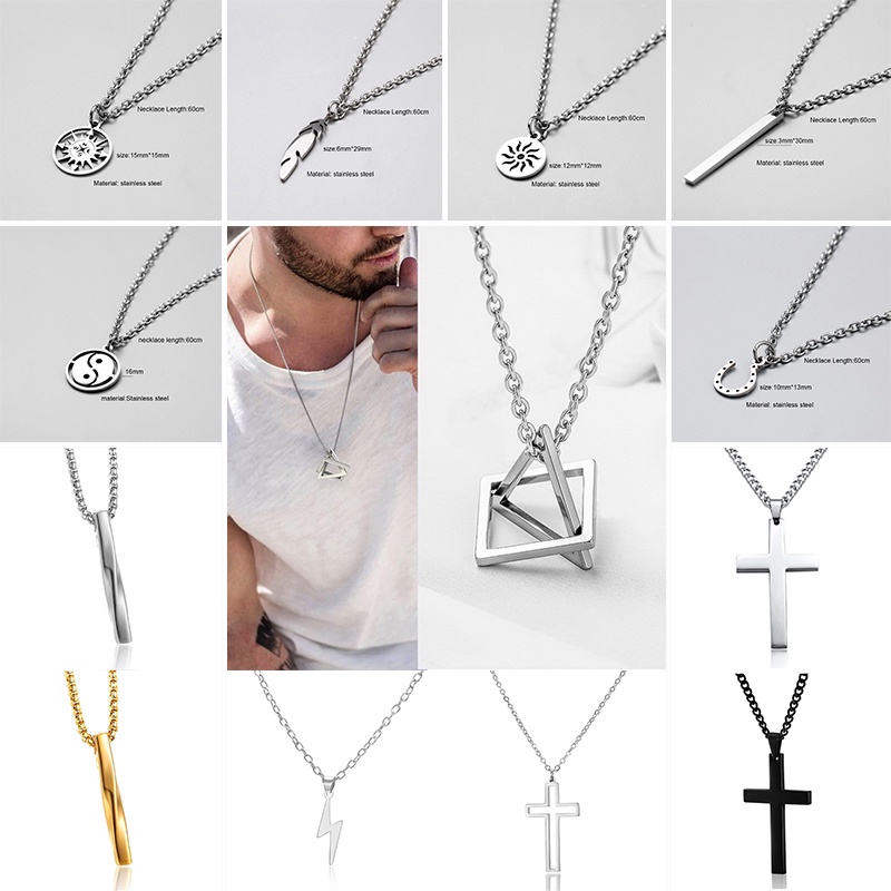 Dây chuyền RINHOO FRIENDSHIP mặt từ thép không rỉ tùy chọn kiểu thời trang cho cặp đôi