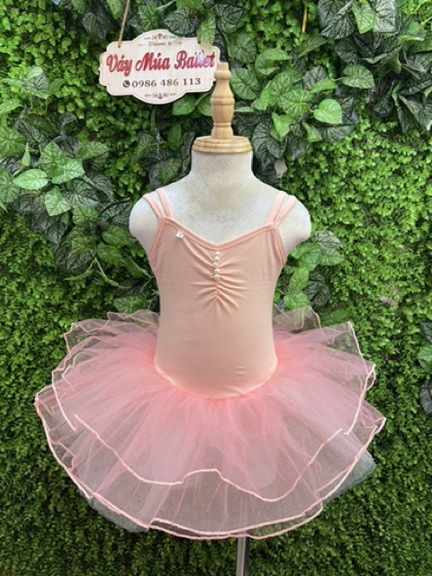 Váy múa ballet dây kép đan lưng