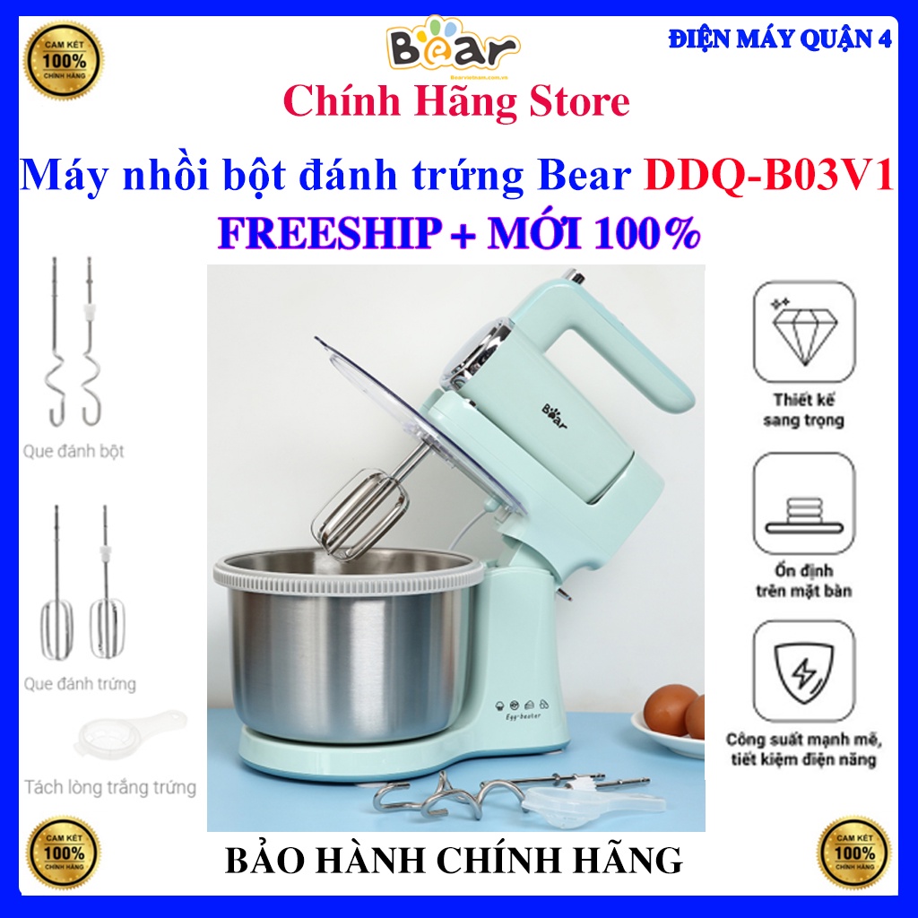 Máy nhồi bột đánh trứng Bear DDQ-B03V1 - hàng chính hãng