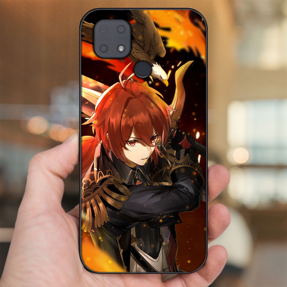 Ốp lưng Xiaomi Redmi 10C viền đen in hình Diluc Genshin Impact