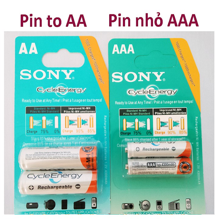 PIN SẠC SONY 2A - 3A -VĨ 2 VIÊN - 000146