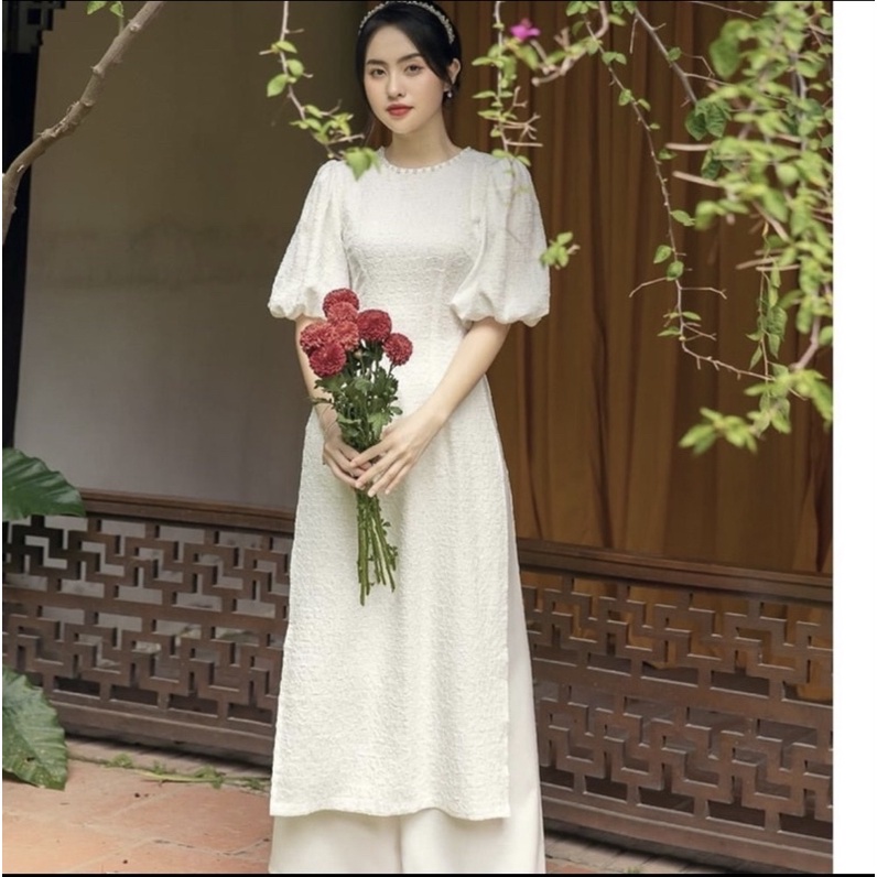 ✾✔ஐÁo dài tết(Sương-mai) thiết kế tay chuông thời trang nhẹ nhàng