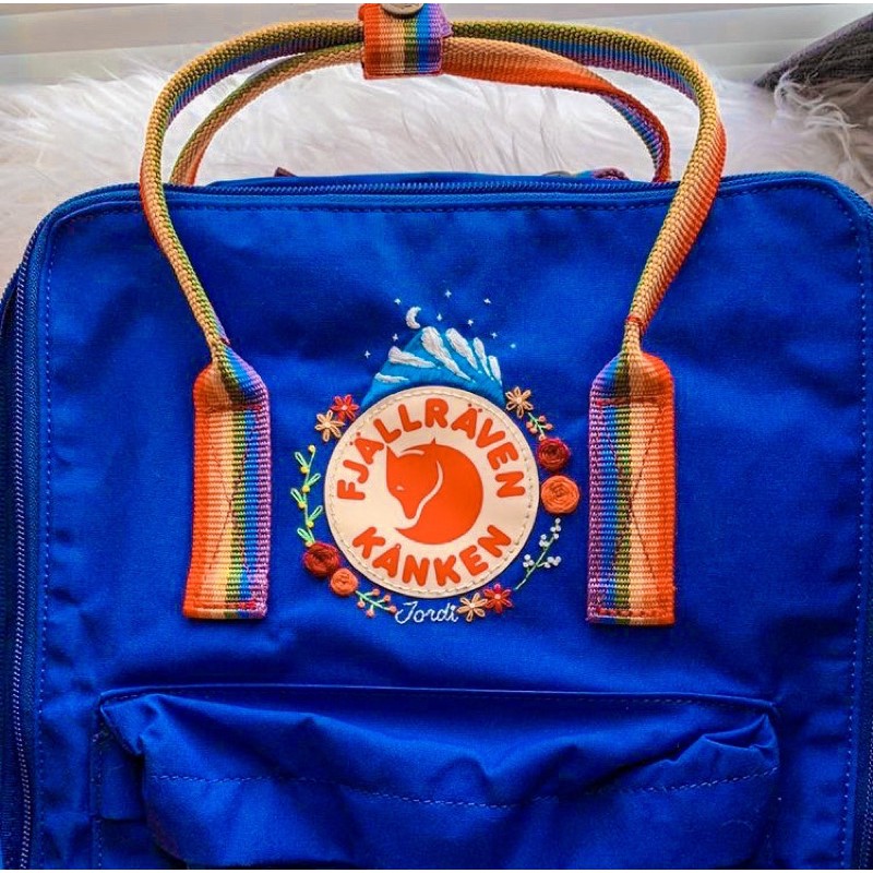 Balo Kanken Size Classic Đi Học Màu Rainbow Deep Blue