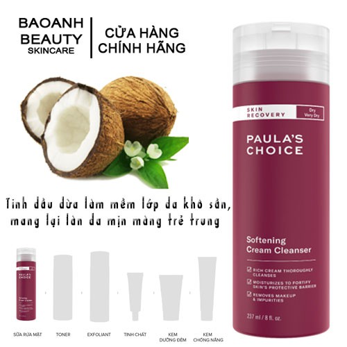 Sữa rửa mặt Paula's Choice Skin Recovery Softening Cream Cleanser dành cho da nhạy cảm, da khô 1050
