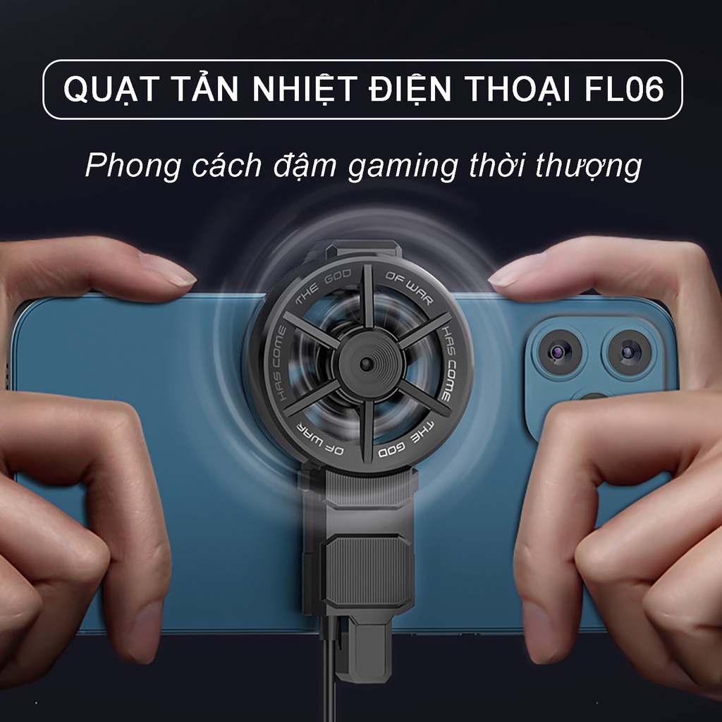 Quạt tản nhiệt điện thoại MEMO FL06 gaming mini quạt 9 cánh chống ồn chơi game pubg free fire liên quân mobile