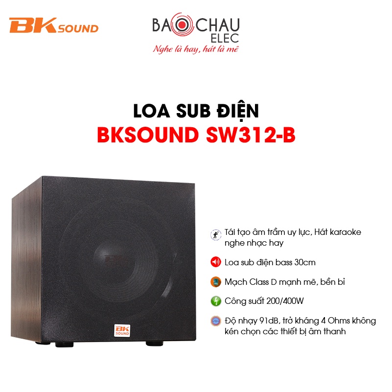 [CHÍNH HÃNG] Loa Sub Karaoke BKSound SW312 | Sub Điện Bass 30cm - Karaoke, Nghe Nhạc, Xem Phim Cực Hay (Giá 1 Chiếc)