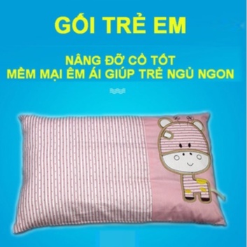 Gối trẻ em cotton cho bé K'home vỏ gối tháo rời kích thước 30x50cm