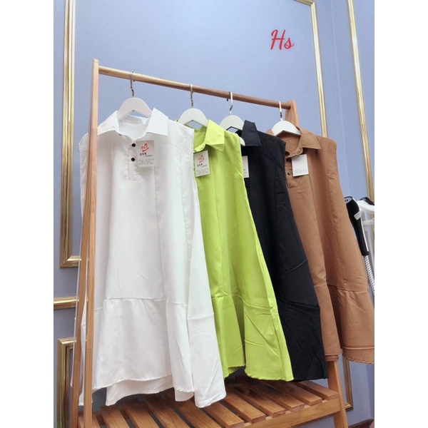Váy cổ bẻ cài cúc 4 màu HS6