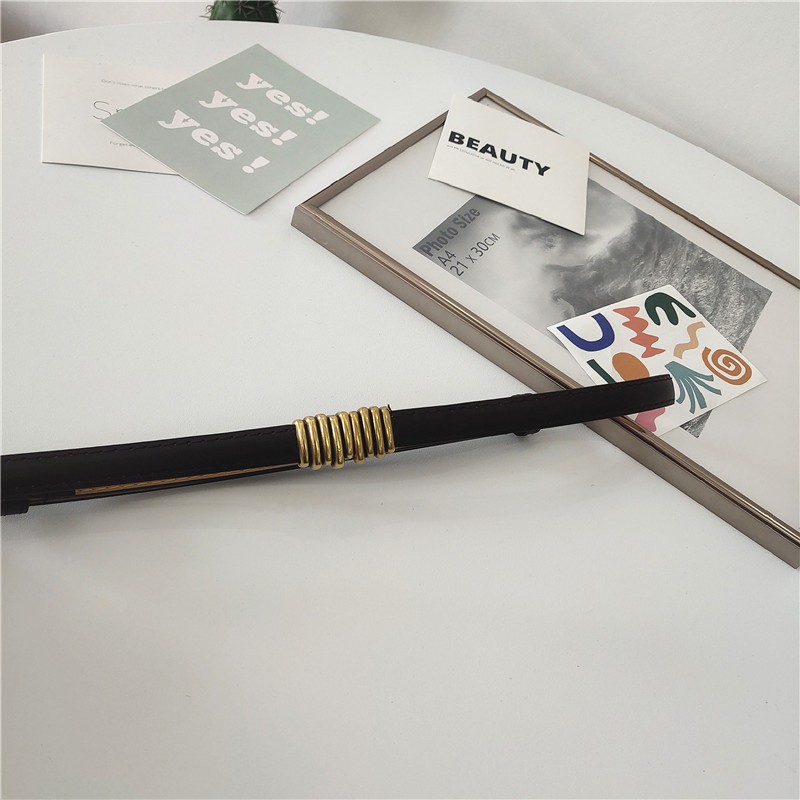 Thắt Lưng Da Pu Bản Nhỏ Thời Trang Cho Nữ