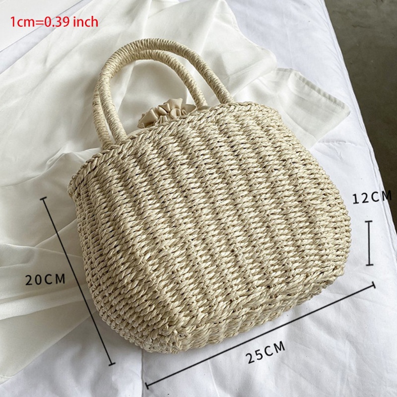 Túi Xách Đan Rơm Màu Sắc Vintage Cho Nữ
