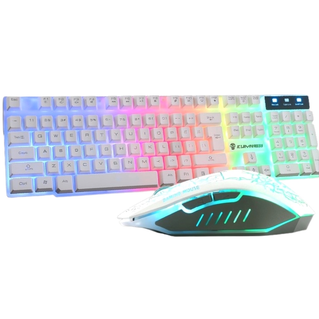 Bộ Bàn Phím Chuột Máy Tính KUIYN Bàn Phím Chơi Game Đèn Led 7 Màu Giả Cơ Thế Hệ Mới