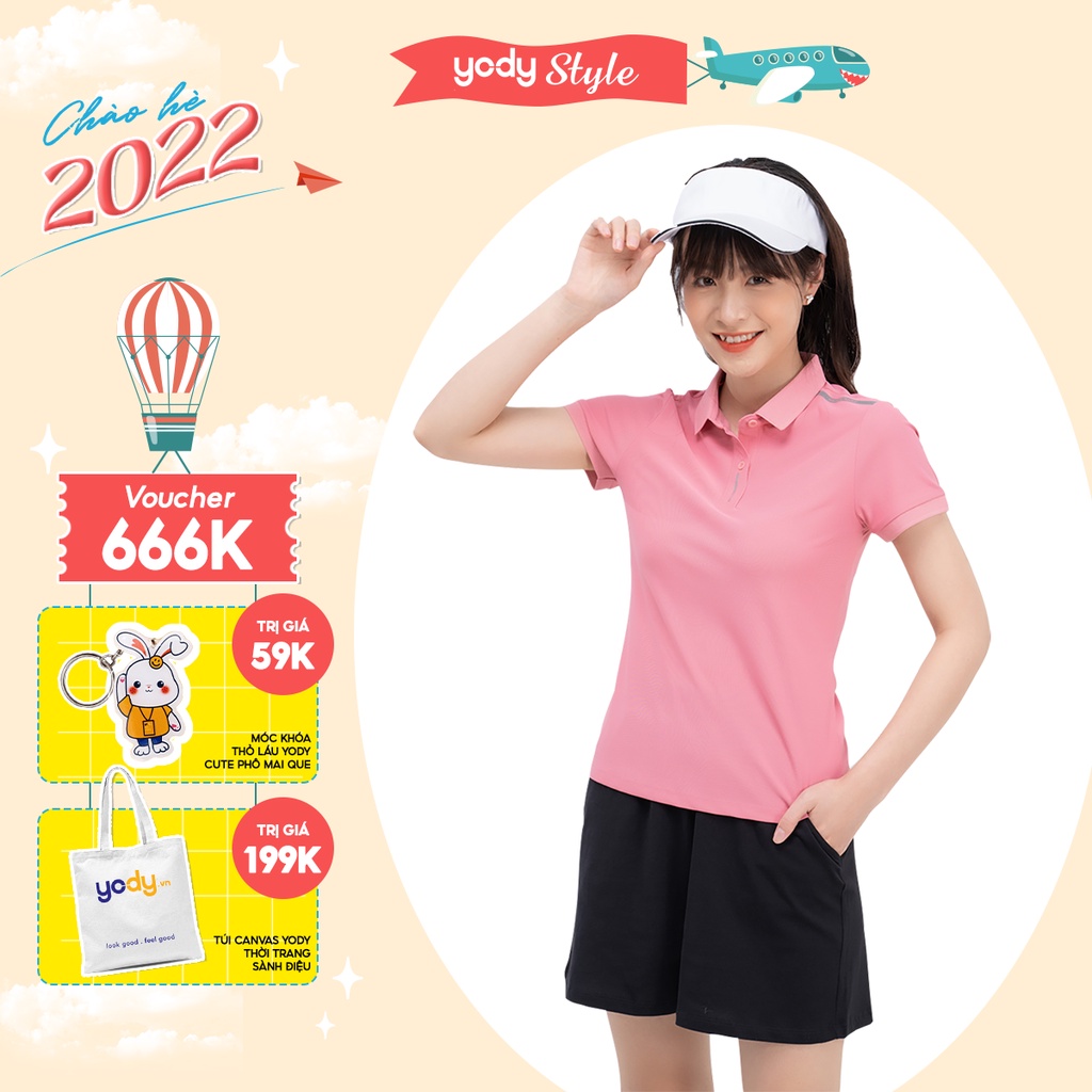 Áo polo Thể Thao Nữ Airycool YODY khô nhanh, mềm mịn thấm hút co giãn 4 chiều tập thể dục thể thao - SAN5002