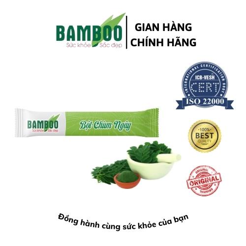 Sản phẩm dùng thử thanh bột Cần Tây, Rau má, Chùm ngây BAMBOO nguyên chất, siêu mịn gói 3g