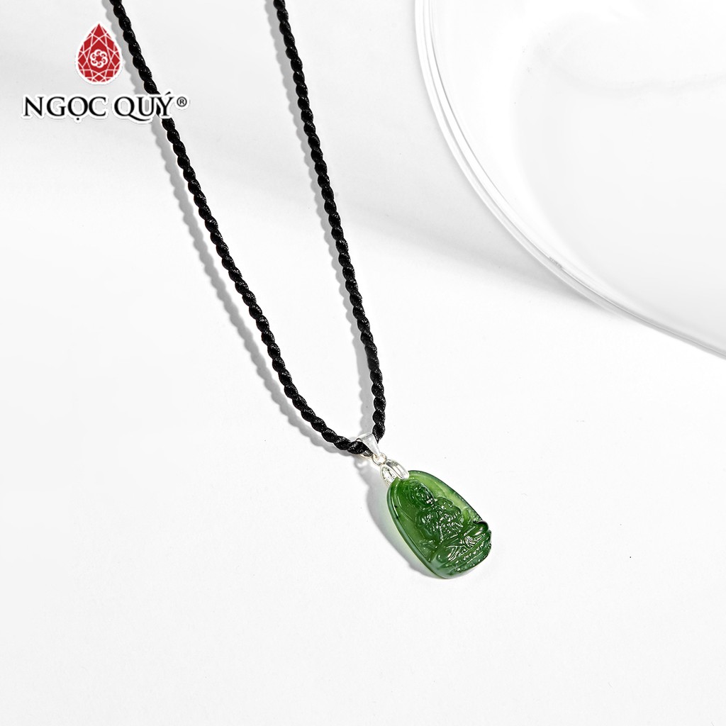 Ngọc Quý - Mặt dây chuyền phật bản mệnh màu xanh lá 1.8x1.2cm