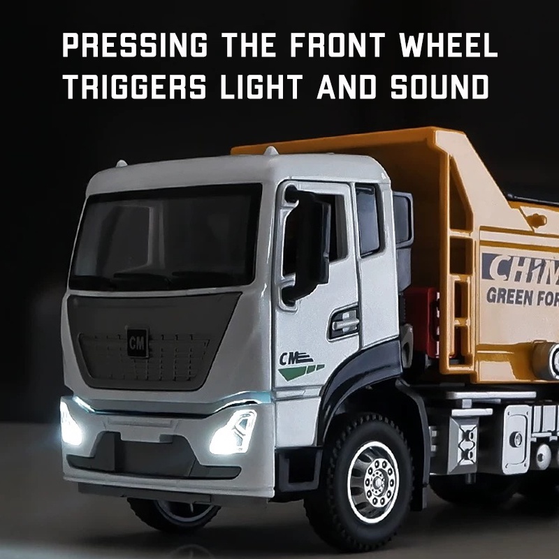 Mô Hình Xe Tải Bằng Hợp Kim Tỉ Lệ 1: 32 Có Đèn Và Âm Thanh Độc Đáo