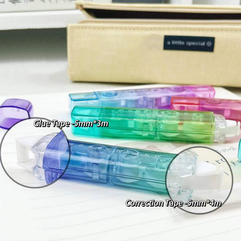 Bút Xóa Kéo Hai Đầu 2 Trong 1 Màu Sắc Cầu Vồng Sáng Tạo DIY bút xóa băng