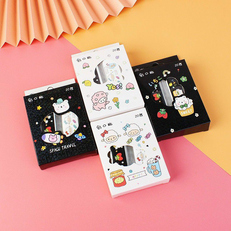 Hộp 20 miếng băng Ugo cá nhân dán vết thương hoạt hình cao cấp nhiều mẫu ngẫu nhiên