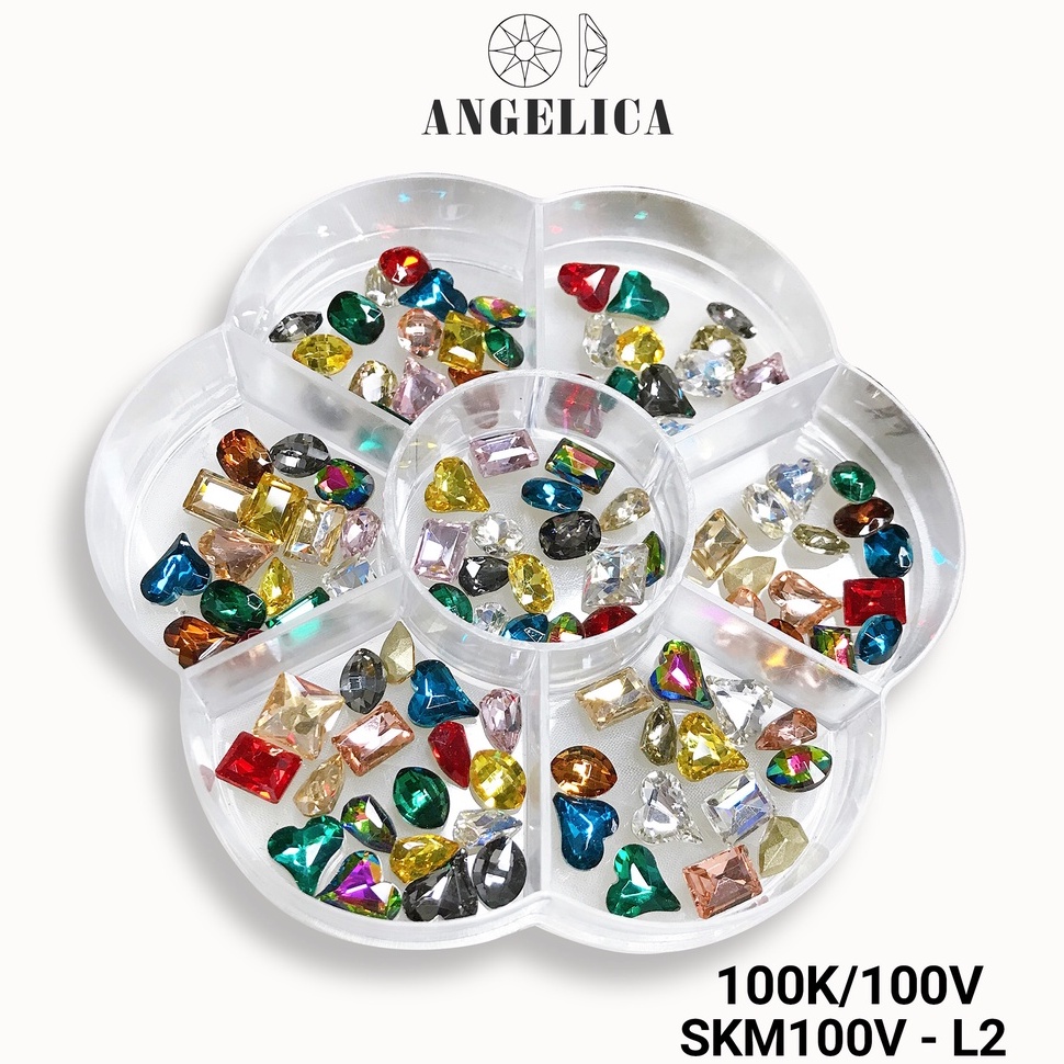 Set Đá Khối Nail Mix 7 màu Trang Trí Móng ANGELICA SKM100V-100k