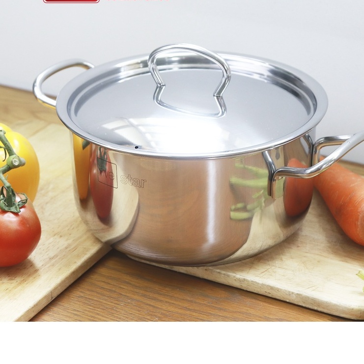 Bộ nồi chảo chống dính 3 đáy từ inox 430 FiveStar Standard nắp inox gồm 2 nồi và chảo  NẤU ĐƯỢC BẾP TỪ BẢO HÀNH 5 NĂM