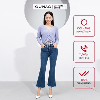 Quần jeans nữ rua lai GUMAC phong cách hàn quốc, năng động QJA9220