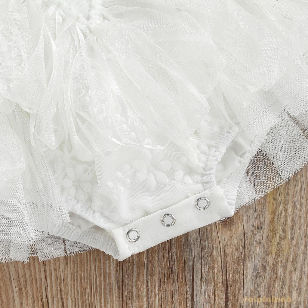 Bộ áo liền quần không tay màu trơn phối ren thời trang dành cho bé LAA6