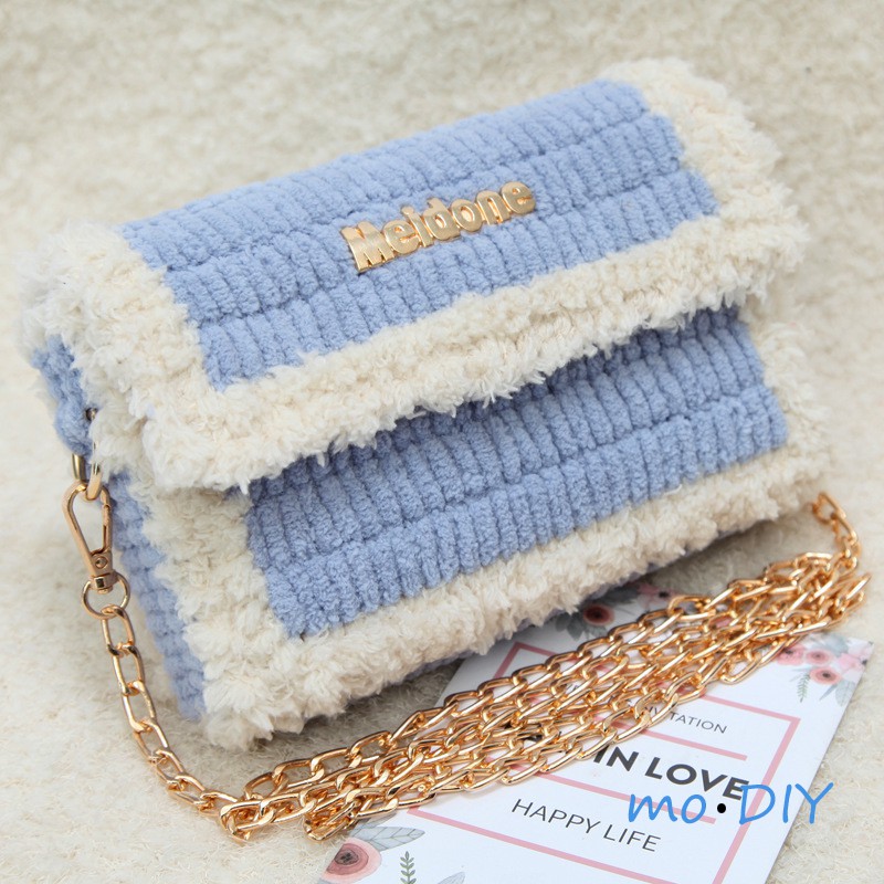 Túi len tự đan phối màu, túi handmade tự đan siêu hot tiktok set đầy đủ phụ kiện ,meidiro