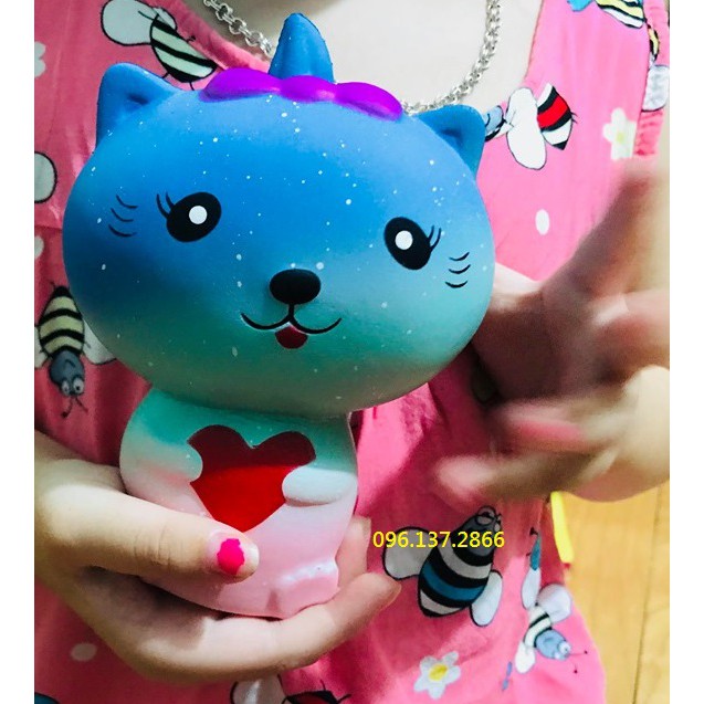 ( meoxanh ) SQUISHY MÈO XANH KHỔNG LỒ đáng yêu hết cỡ ( nguyenhuyen9916 )