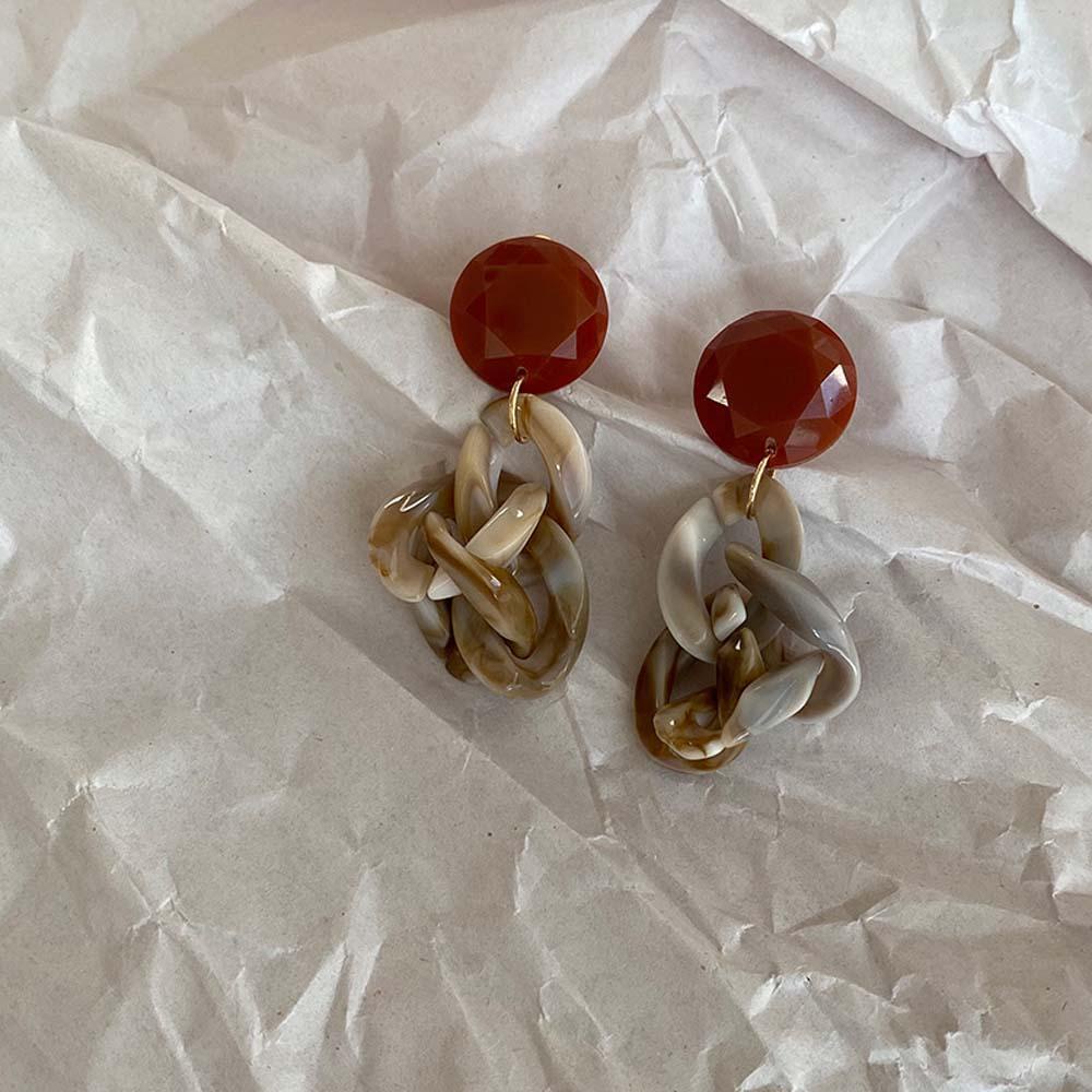 JARRED Bông Tai Dáng Dài Họa Tiết Hình Học Màu Sắc Nổi Bật Phong Cách Retro