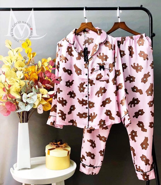 Sỉ Bộ đồ ngủ lụa pijama💋 hàng Quảng châu💋 freeship ảnh thật