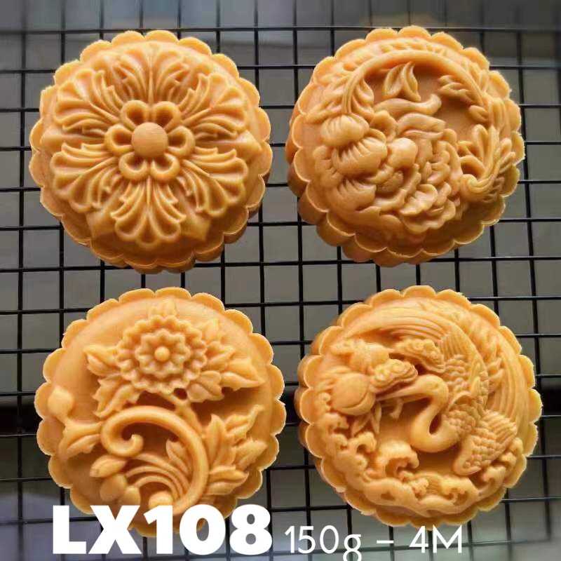 Khuôn trung thu lò xo Hạc Hoa 150g (LX108)