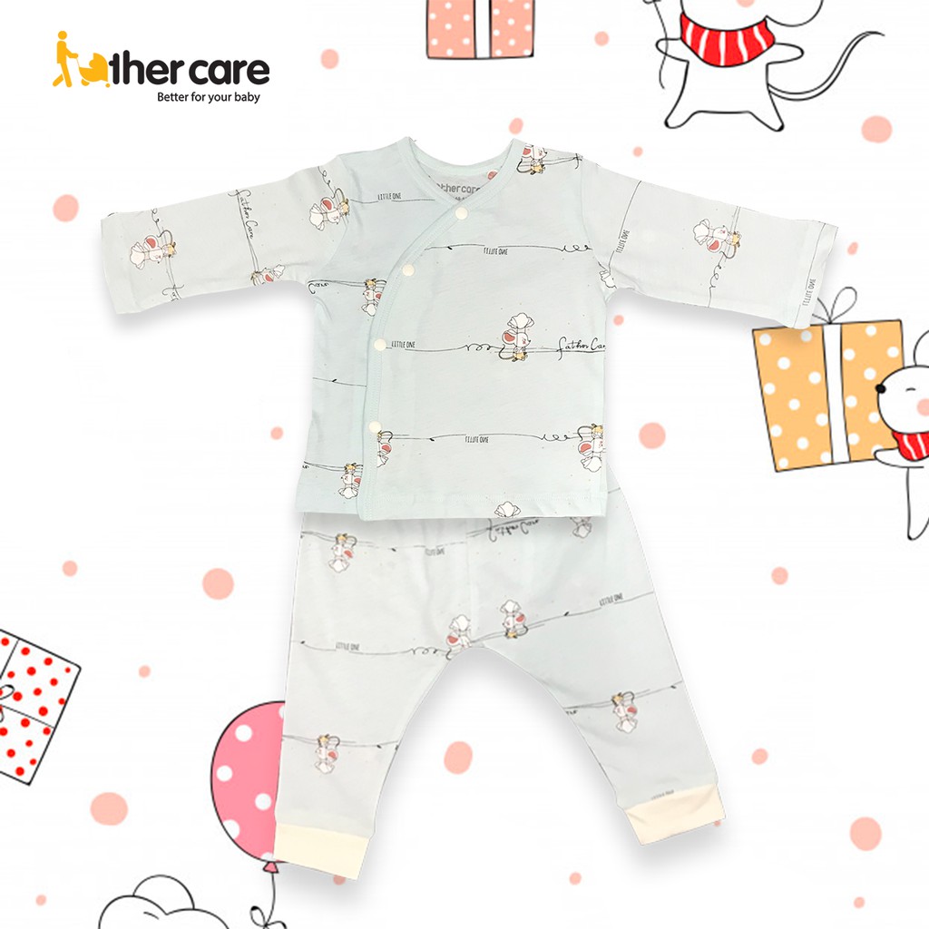 Bộ Quần Áo sơ sinh DT FatherCare Cài Lệch - Chuột Little One (Bo) FC784