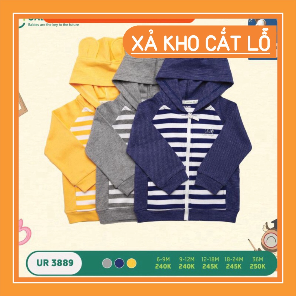 Áo khoác có mũ kẻ to UalaRogo UR3889 SIZE 6-12M FLASH SALE