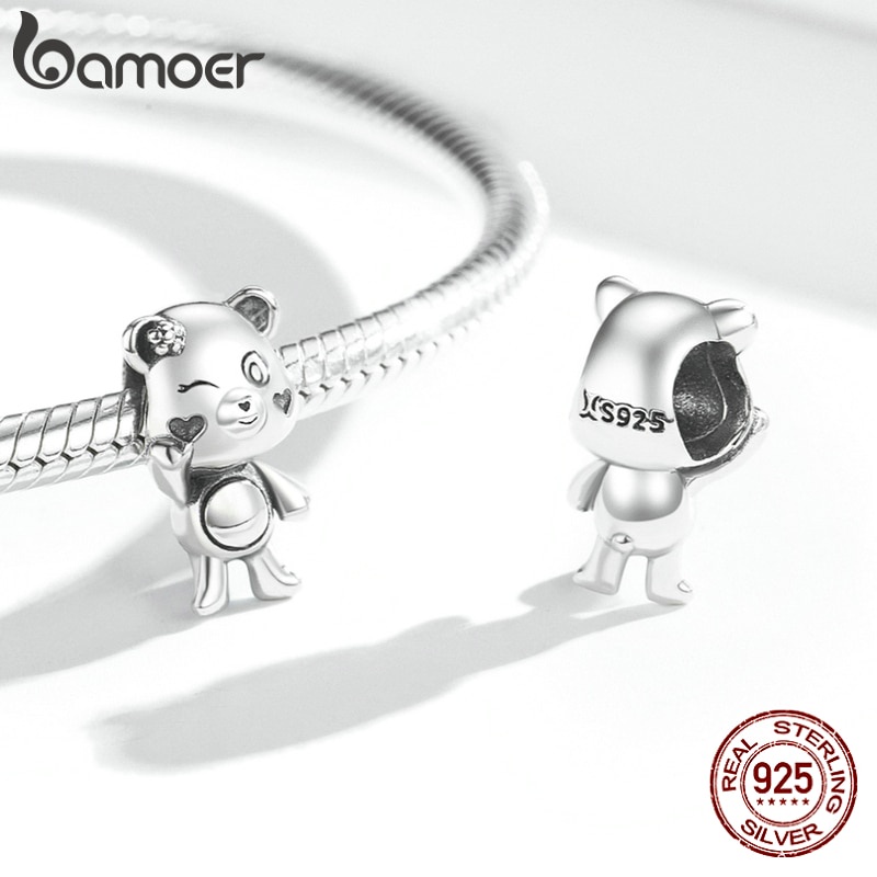 Mặt dây bamoer bạc 925 hình động vật hoạt hình cho vòng tay/ dây chuyền SCC1866