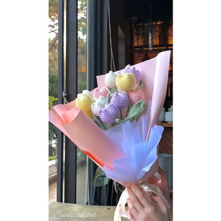 Bó hoa tuylip móc bằng len handmade