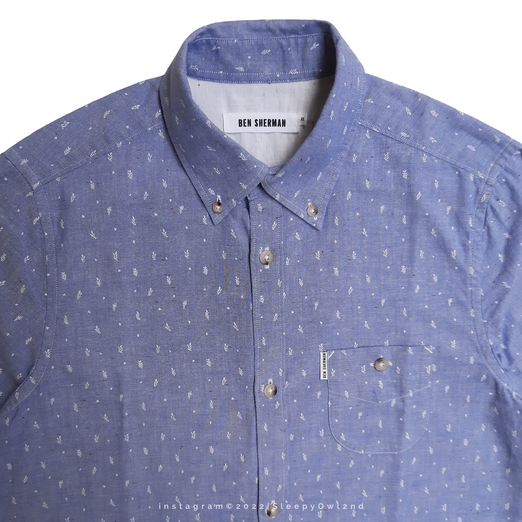 Áo Sơ Mi Ben Sherman Tay Dài Màu Xanh Dương Đậm Chính Hãng