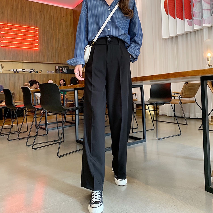 Quần lưng cao ống rộng thời trang cho nữ | BigBuy360 - bigbuy360.vn