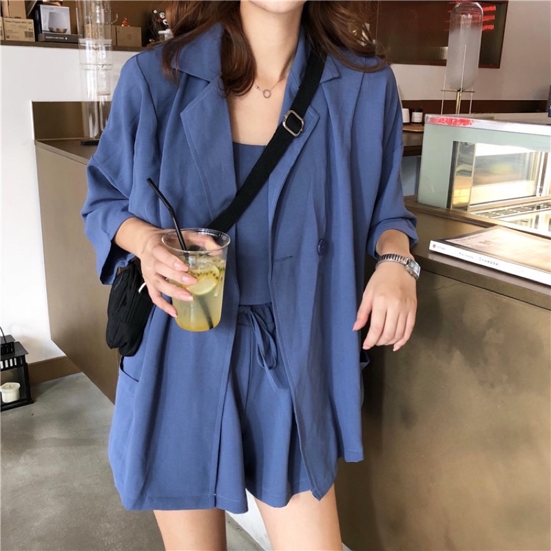 Pass thanh lý Set blazer đùi lụa ảnh thật ở cuối