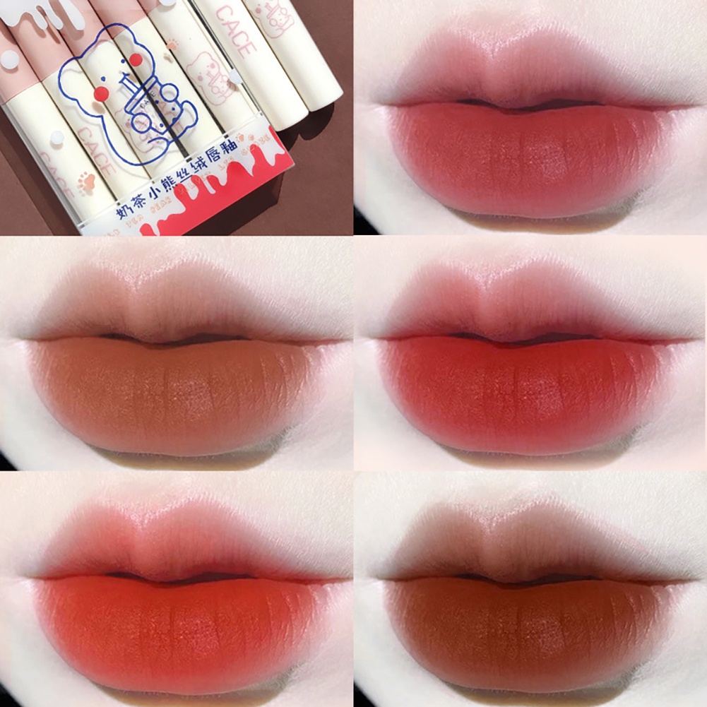 ANNIES CACE Set 4 cây son nội địa trung milk tea bear quả cam siêu lì lâu trôi mịn mướt môi giá rẻ depxinh