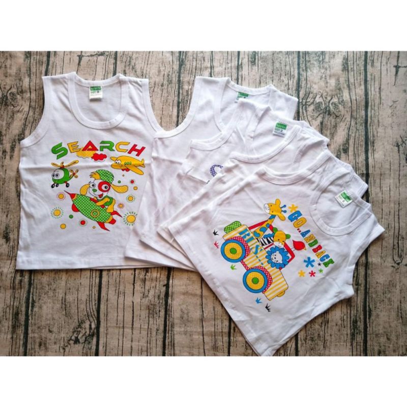 Set 5 áo thun cotton trắng 3 lỗ bé trai từ 5kg-45kg