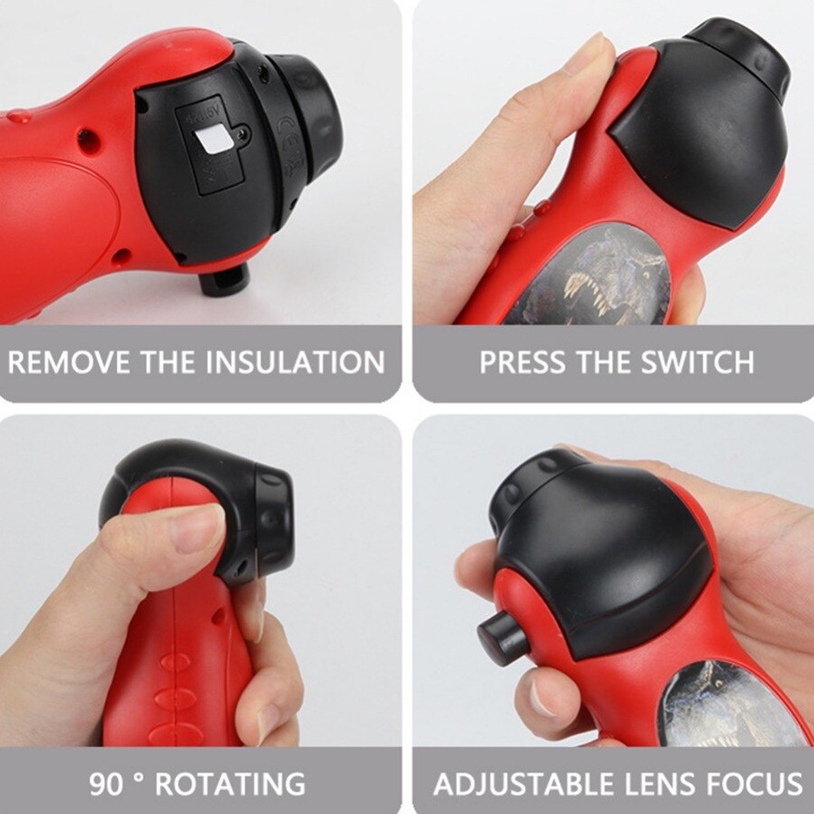 Đèn Pin Chiếu Hình Cho Bé VikiToys 24 Chú Khủng Long Thời Tiền Sử Giáo Dục Trí Tuệ Phát Triển Não Bộ Kể Chuyện Cho Bé