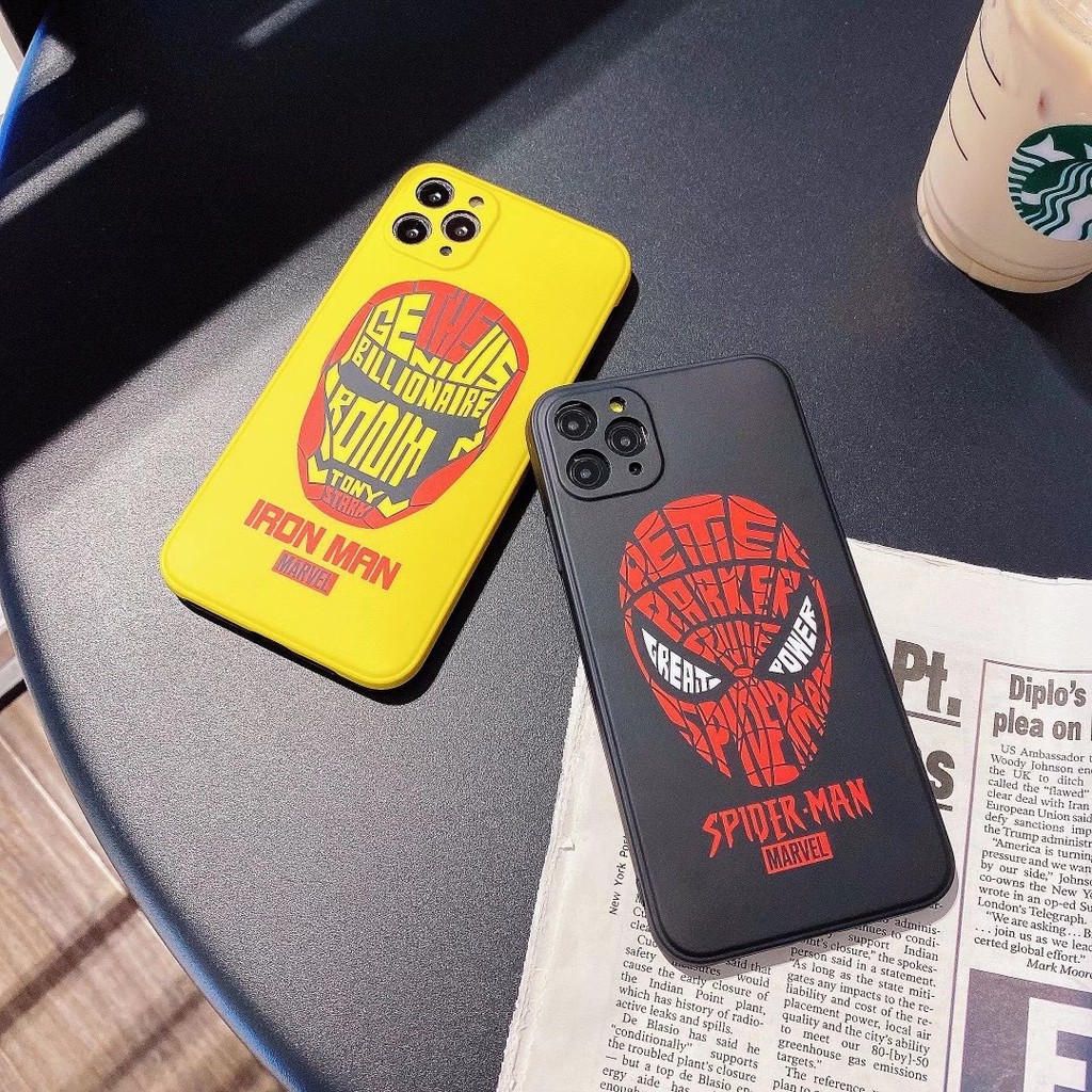 MARVEL Ốp Lưng Phong Cách Iron Man & Spider-Man Cho Iphone12 / 8 / 9 Iphone7Plus / 8plus Iphonex / Xr Xsmax Iphone11 11pro 11promax Se2